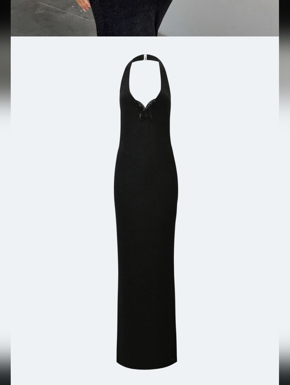 TIGER MIST ASTORIA Black Open-Back Halter Evening Dress with Butterfly Detail S - Picture 5 of 16